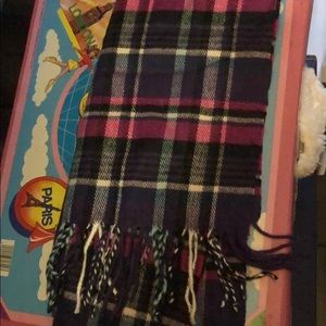 Purple pink striped scarf